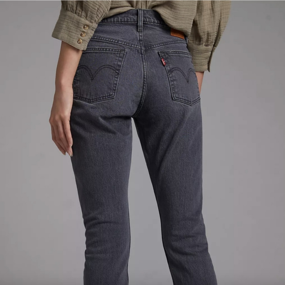 Levis 501 Skinny High-Rise Jeans Sz 31 Charcoal - Picture 2 of 10
